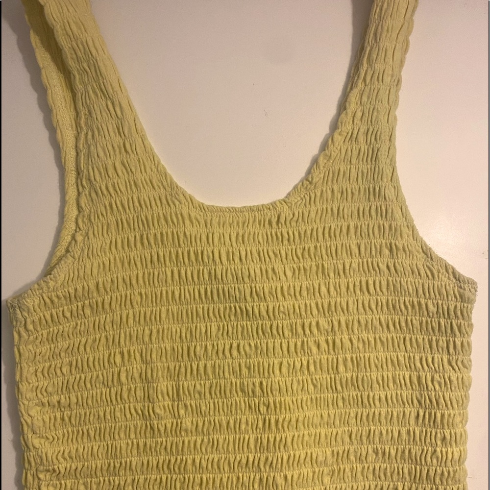 Hollister Yellow Ruffled Tank Top (Size S)